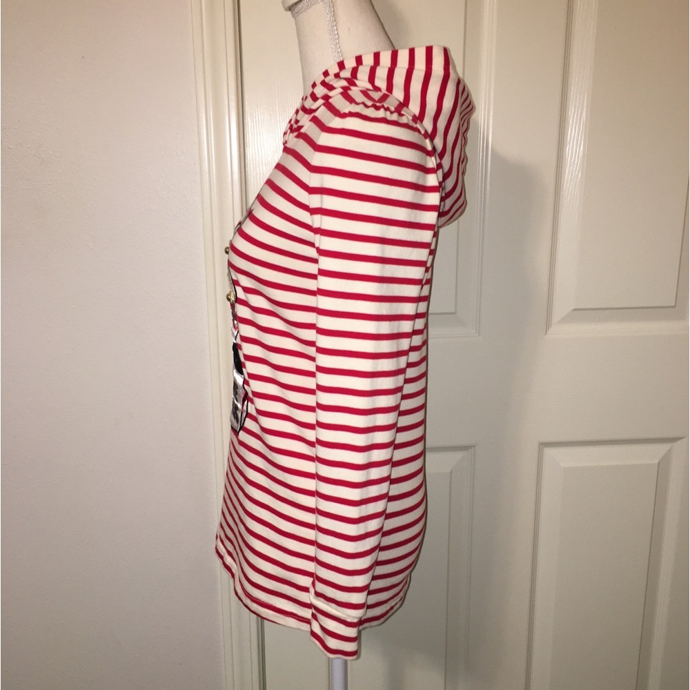 Five Plus Sequin Embroidered Rabbit Striped Hoodie - Picture 7 of 8